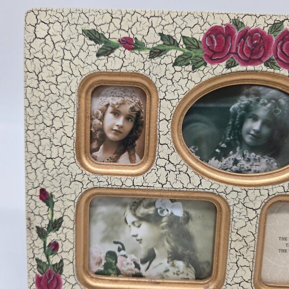 Vintage Multi-Photo Frame With Roses Shabby Chic Style by Anister Gifts - Picture 2 of 10
